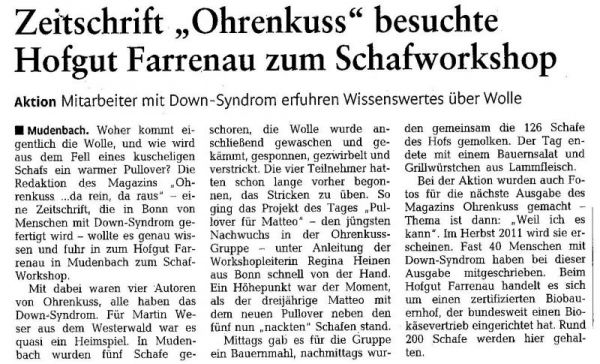 Artikel in der Rhein-Zeitung