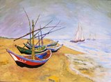 Fischerboote (nach van Gogh) Öl auf Leinwand, 40 x 30, 1988