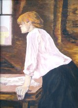 Die Wäscherin (nach Toulouse-Lautrec) Öl auf Platte, 36 x 49, 1989