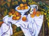Äpfel und Orangen (nach Cézanne) Öl auf Leinwand, 40 x 30, 1993