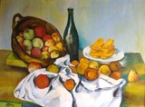 Stillleben m. Apfelkorb (nach Cézanne) Öl auf Leinwand, 40 x 30, 1986