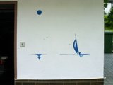 Segelschiff (stilisiert)Wandmalerei, 120 x 120, 2004